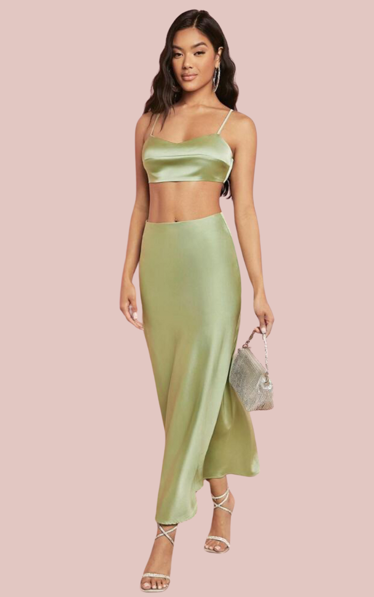 Satin Top and Maxi Skirt Co-ord